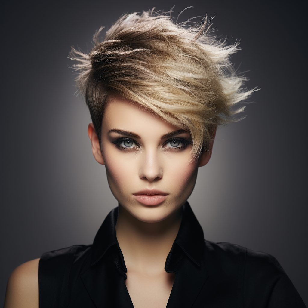 35. Dynamic Spiky Glamour Short Hair