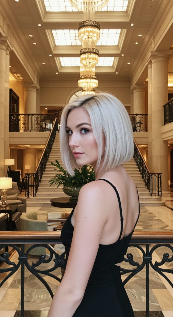 1. Blunt Bob with Center Part