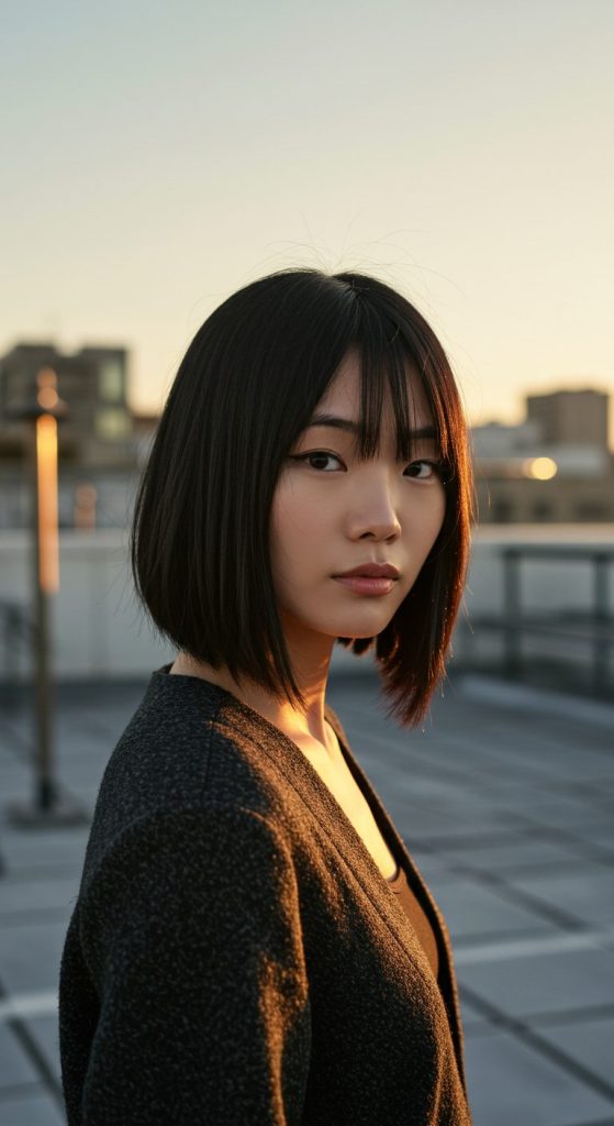 1. Blunt Bob with Sharp Ends