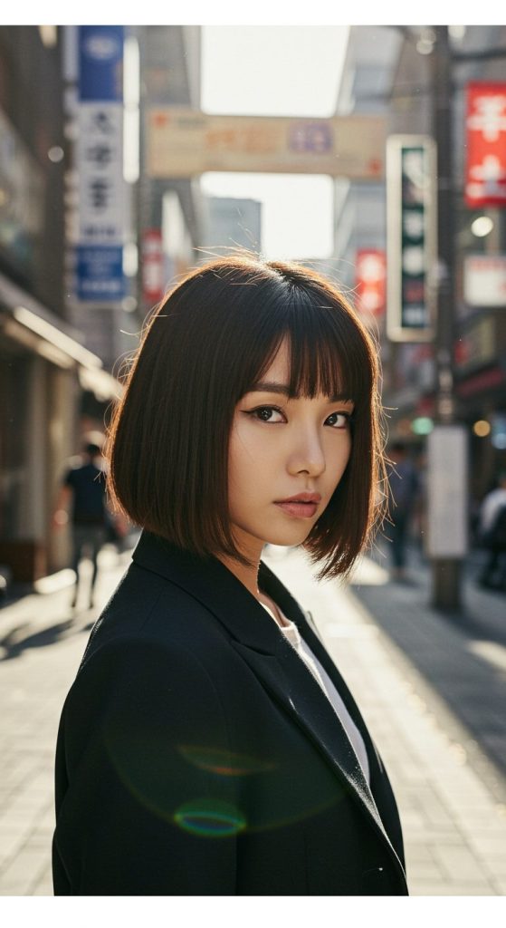 1. Blunt Bob with Sharp Ends