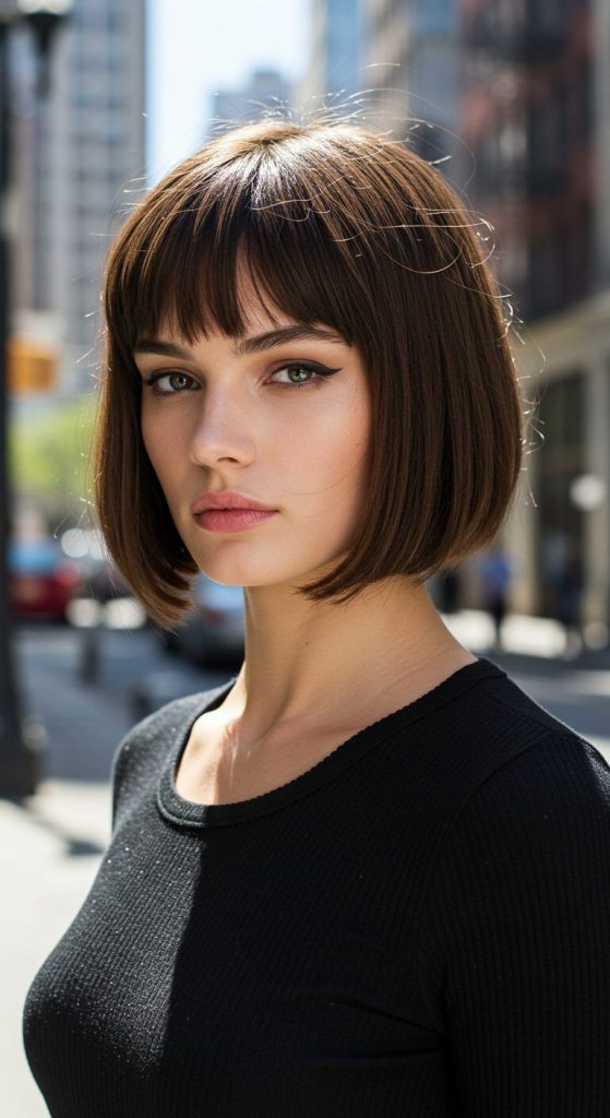 1. Blunt Bob with Sharp Ends