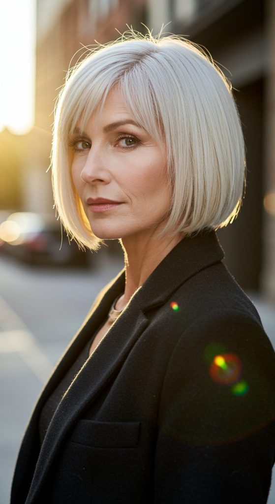 1. Blunt Bob with Sharp Ends