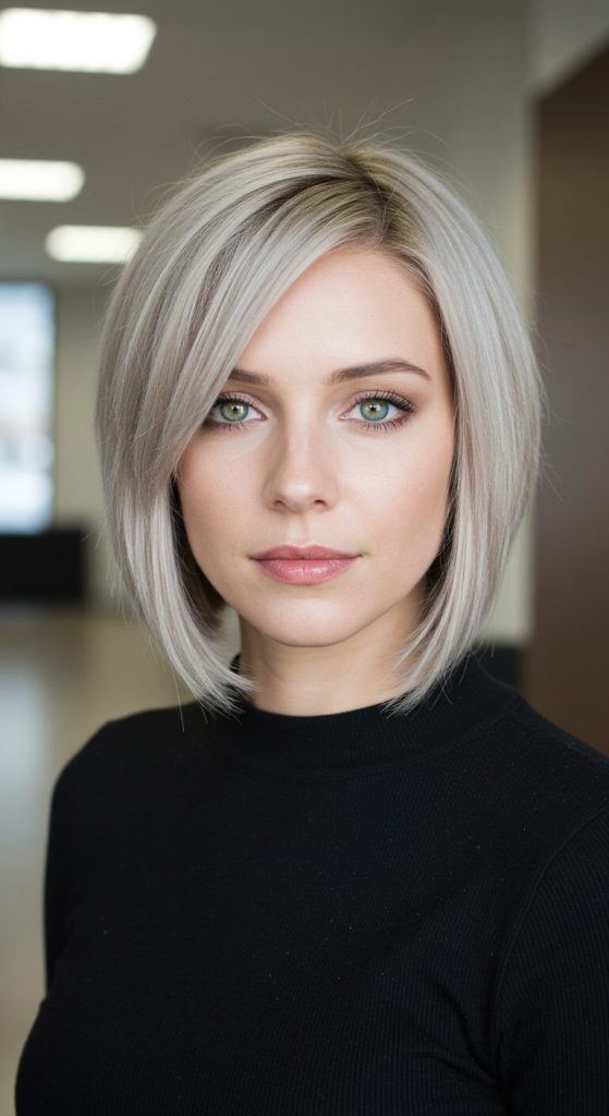 1. Blunt Bob with Sharp Ends