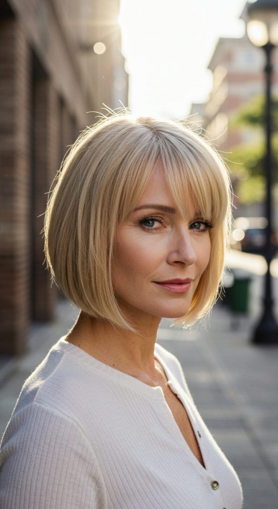 1. Blunt Bob with Sharp Ends