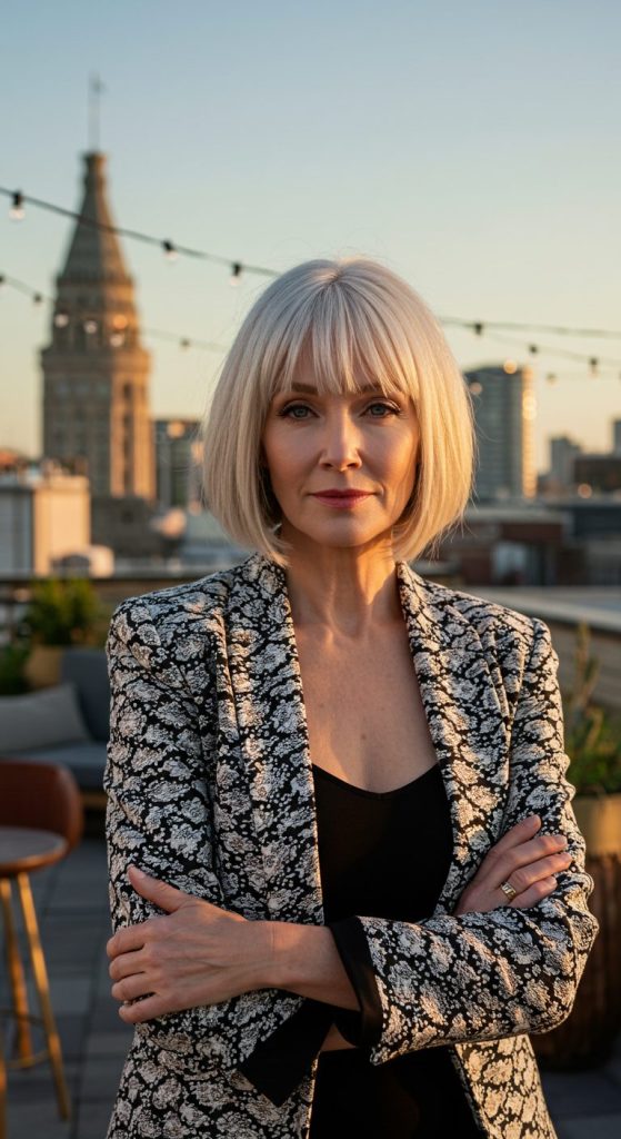 1. Blunt Bob with Sharp Ends