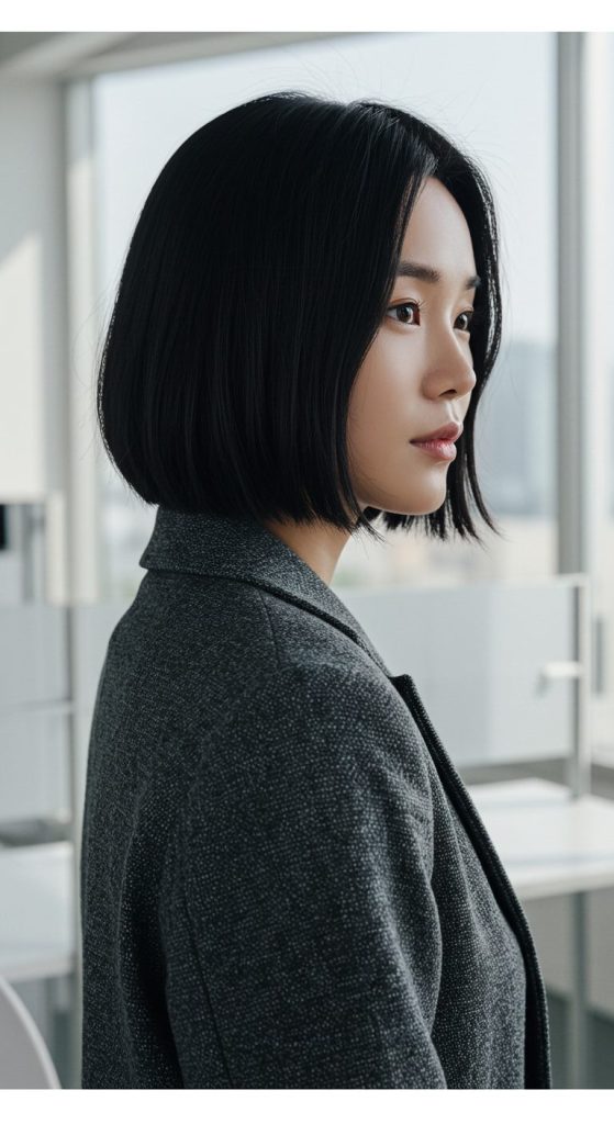 1. Blunt Bob with Sharp Ends