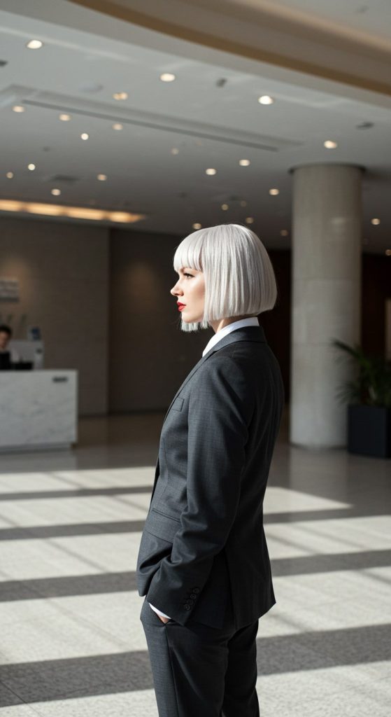 1. Blunt Bob with Sharp Ends