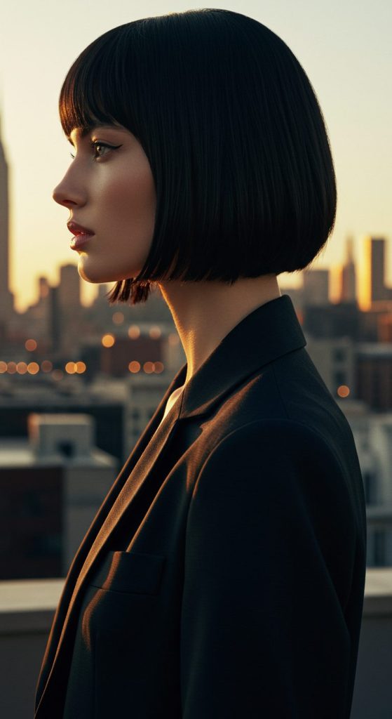 1. Blunt Bob with Sharp Ends