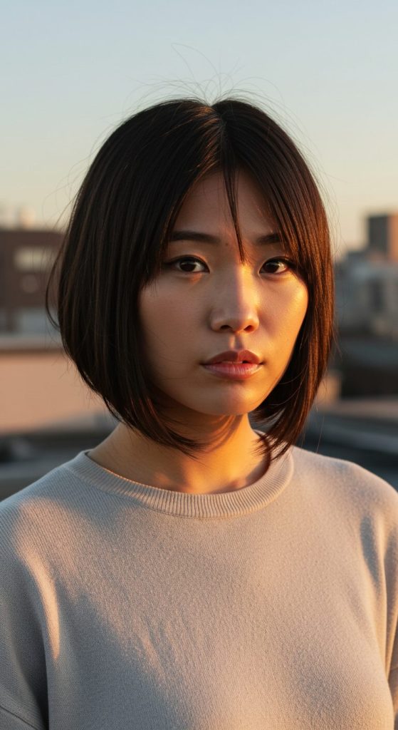 1. Blunt Bob with Sharp Ends