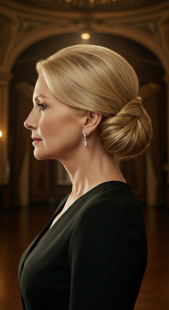 1. Classic Low Chignon