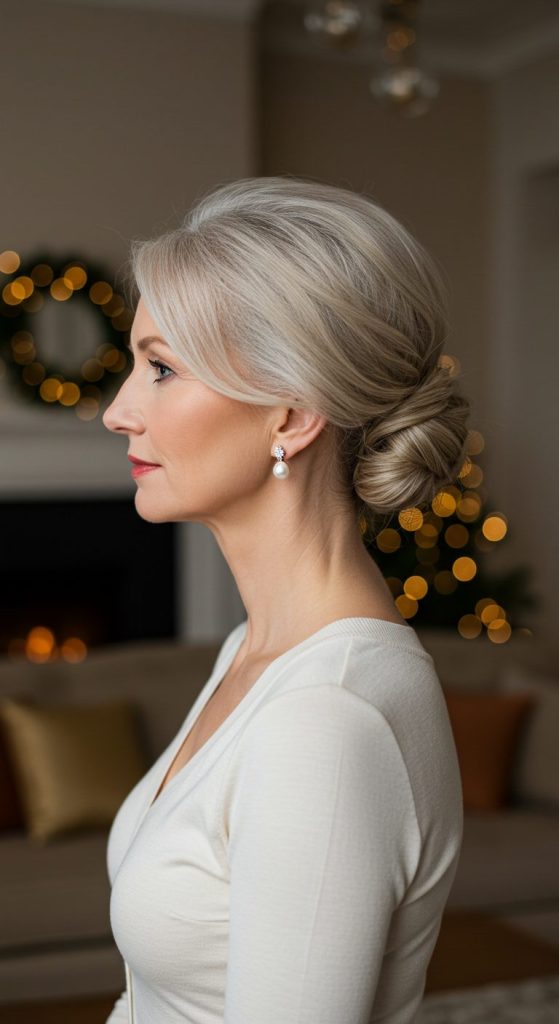 1. Elegant Low Chignon