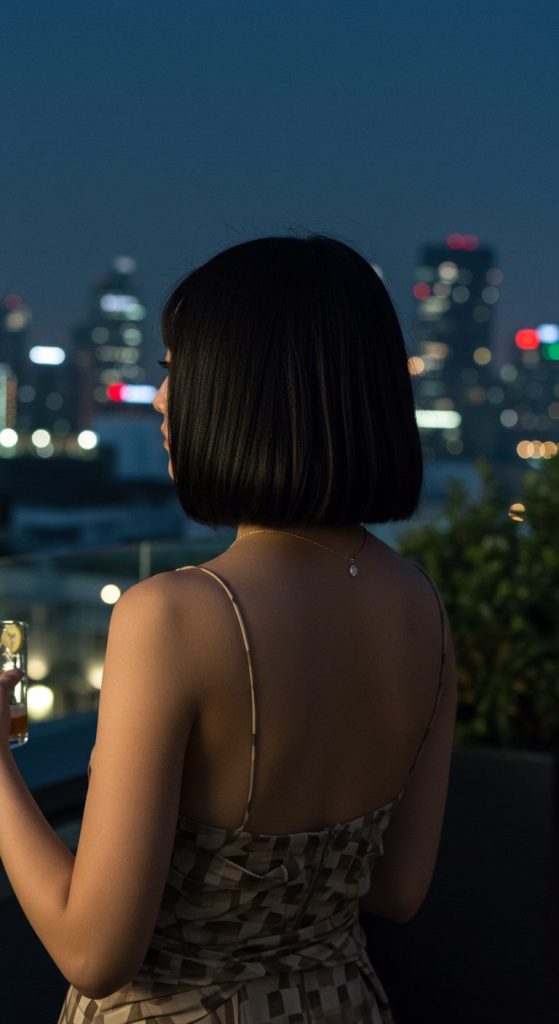 10. Blunt Cut Lob with Sleek Finish