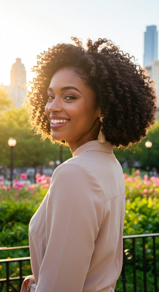 10. Feathered Curly Bob