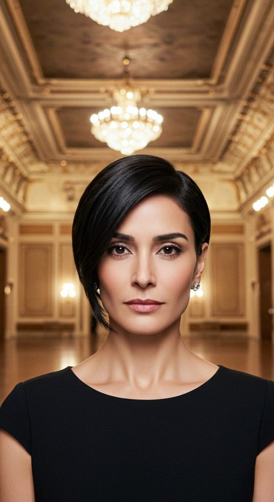 10. Sleek Short Crop with Side Part