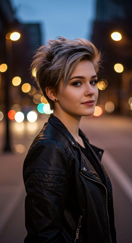 10. Tousled Pixie with Highlights