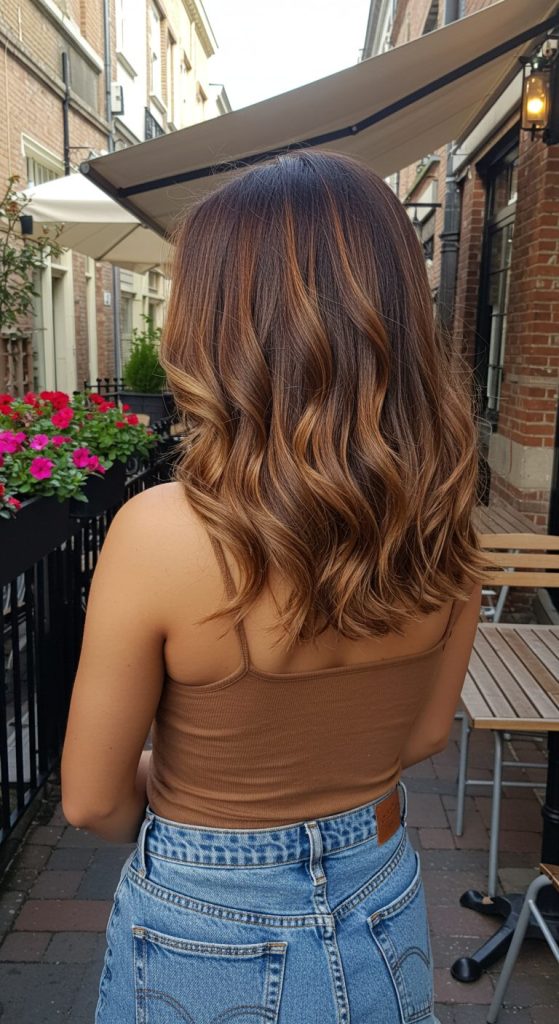 10. Wavy Lob with Balayage