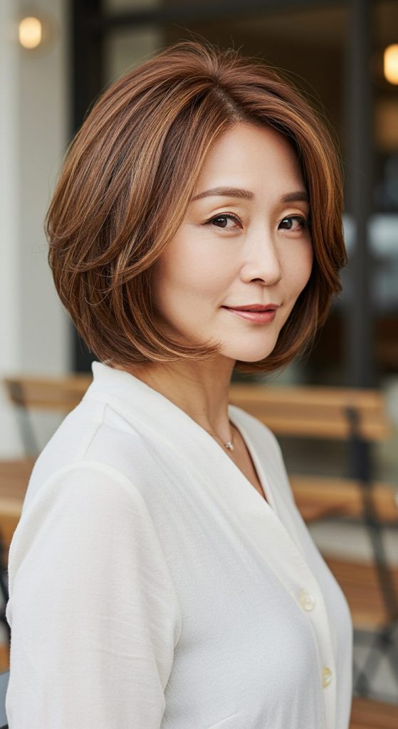 11. Layered Bob with Highlights