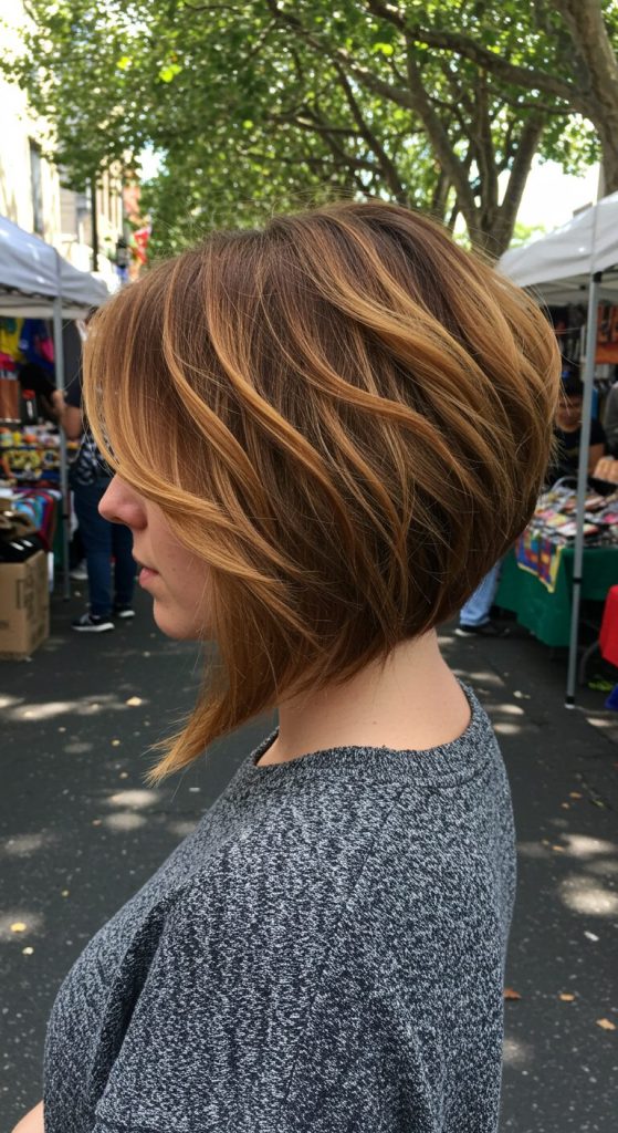 11. Stacked Feathered Bob