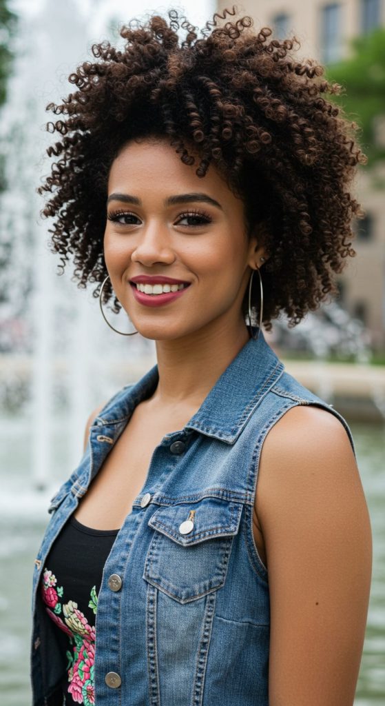 12. Curly Pixie with Volume Top