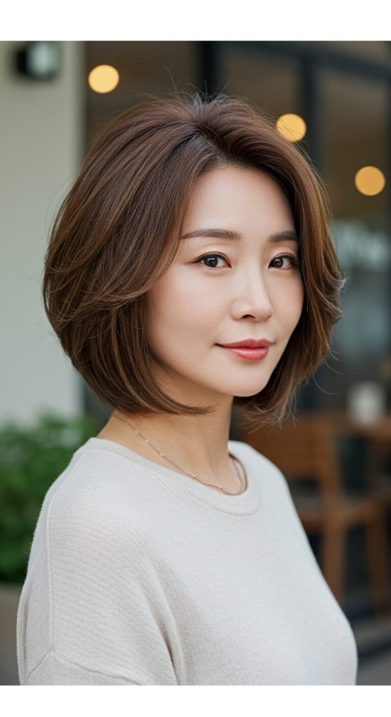 12. Layered Bob with Highlights