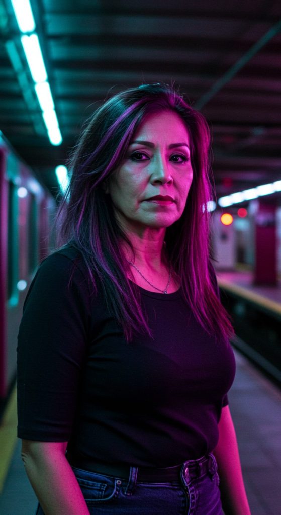 12. Shoulder-Length with Color Streaks