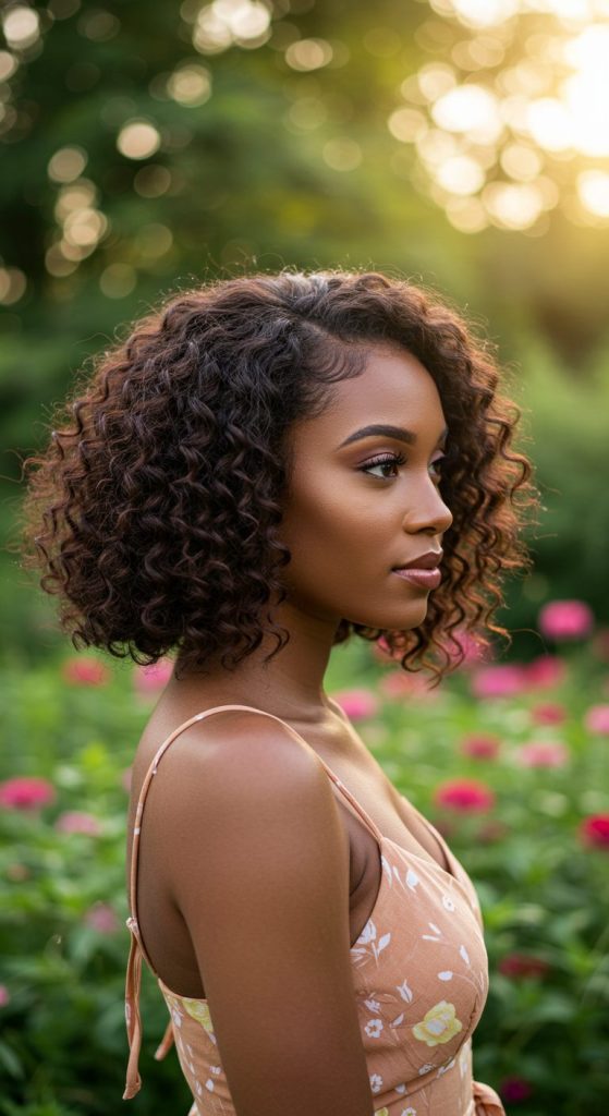 12. Side-Parted Curly Bob