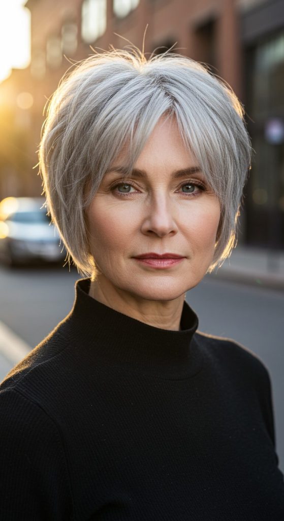 12. Stacked Grey Bob