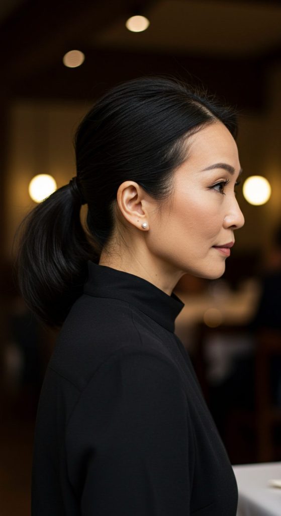 13. Sleek Low Ponytail