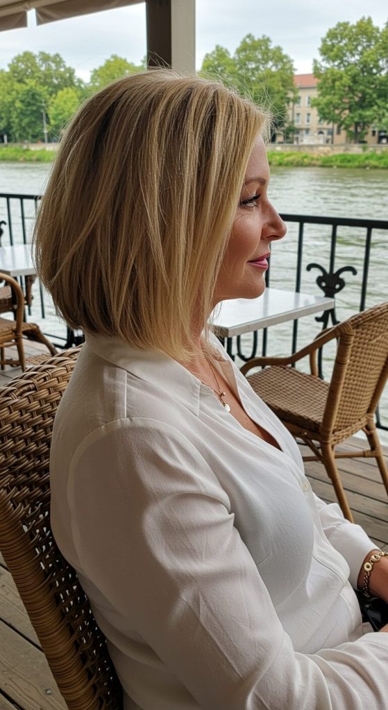 14. Long Bob with Deep Side Part