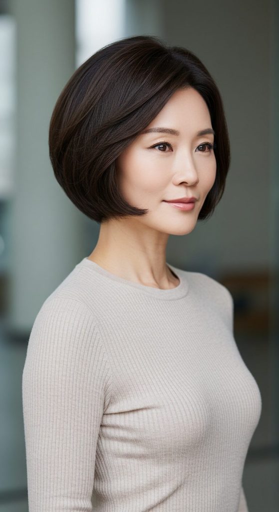 15. Sleek Bob with Lifted Crown