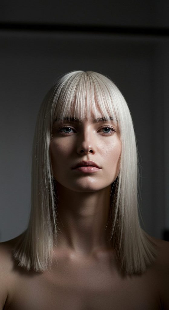 16. Blunt Cut with Curtain Bangs