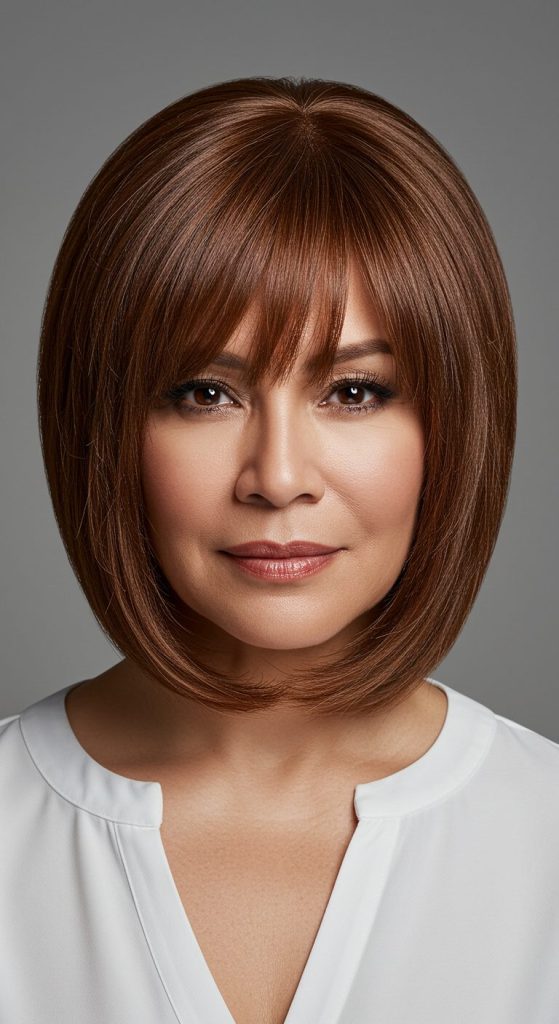 16. Bob with Curtain Bangs