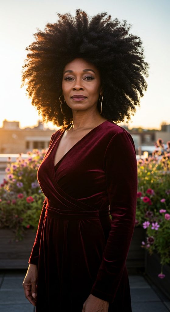 16. Bold Afro with Defined Shape