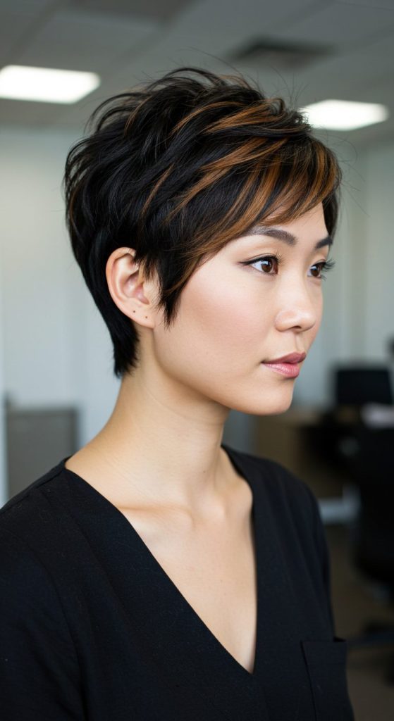 16. Cropped Pixie with Highlights