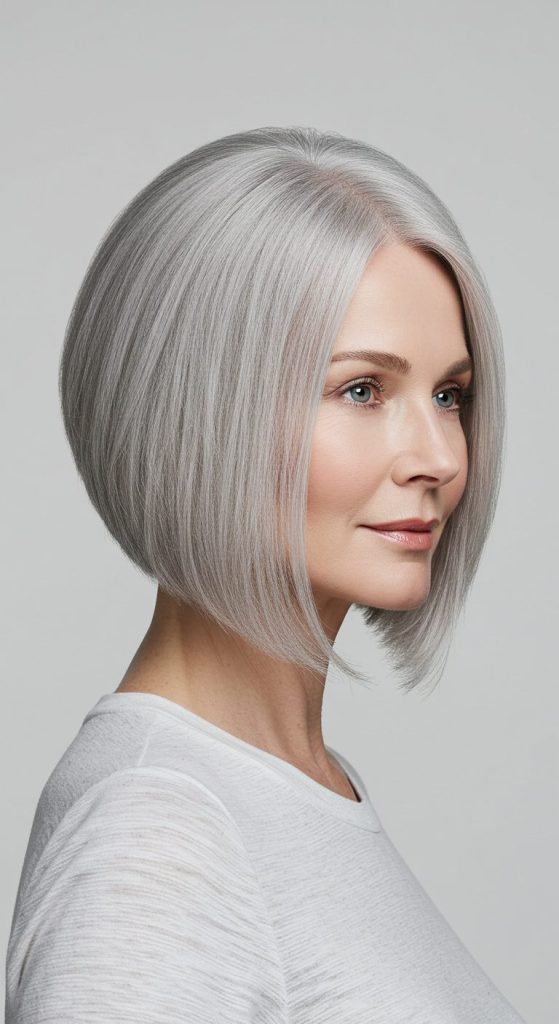 16. Grey Angled Bob