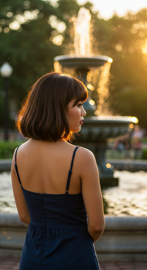 16. Rounded Bob with Bangs