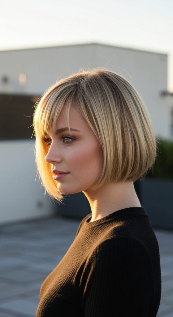 16. Side-Parted Blunt Bob