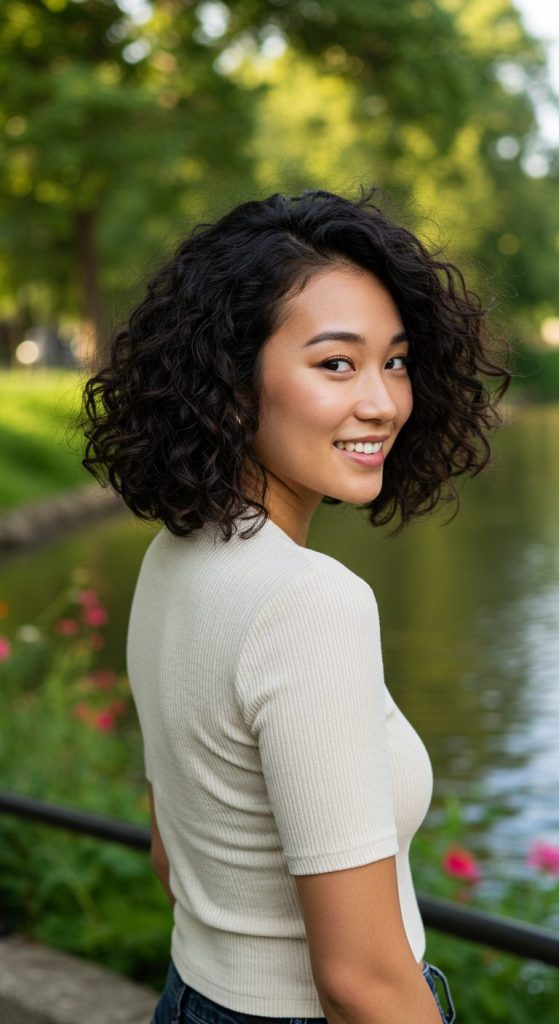 17. Jaw-Grazing Curly Bob