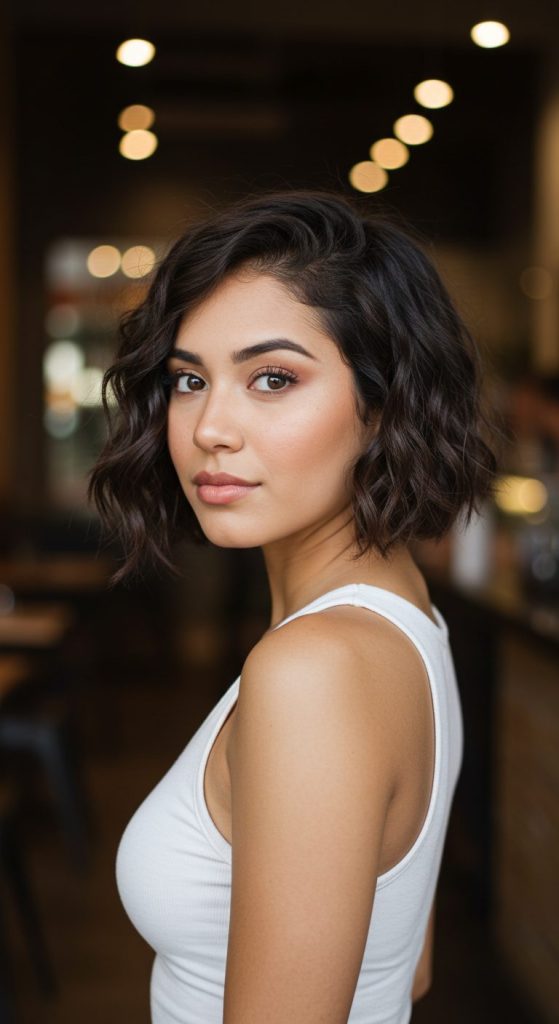 17. Side-Parted Wavy Pixie