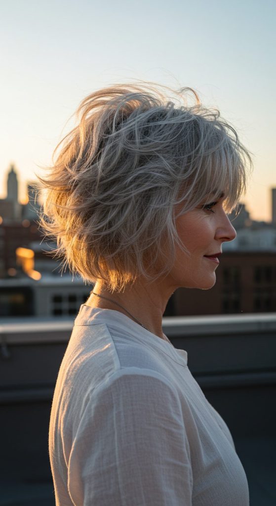 18. Short Layered Grey Shag