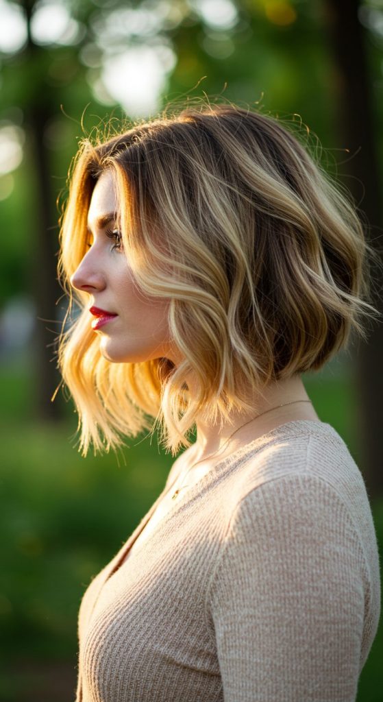 18. Wavy Asymmetrical Bob