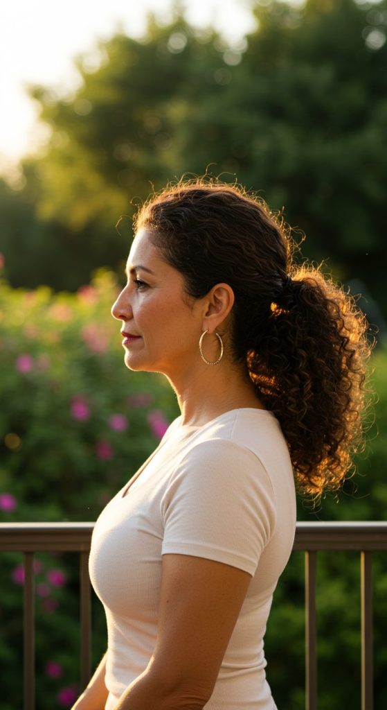 19. Curly Side Ponytail