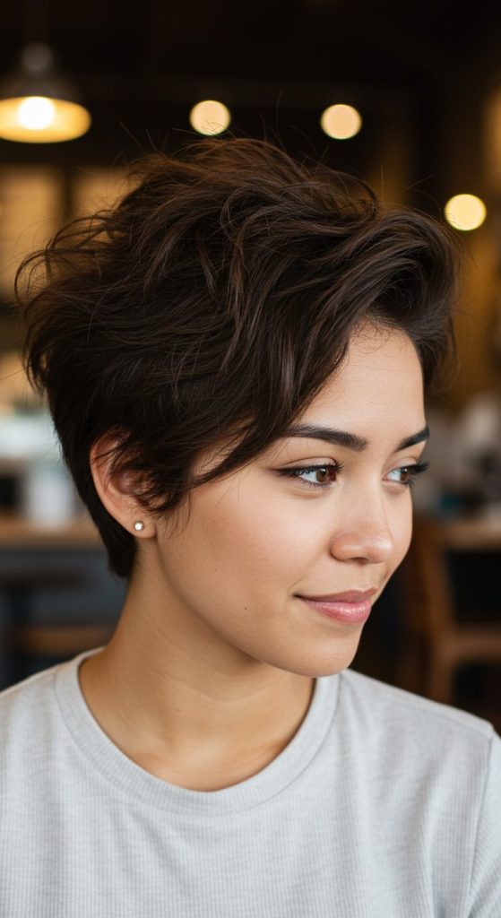 19. Messy Side-Part Pixie