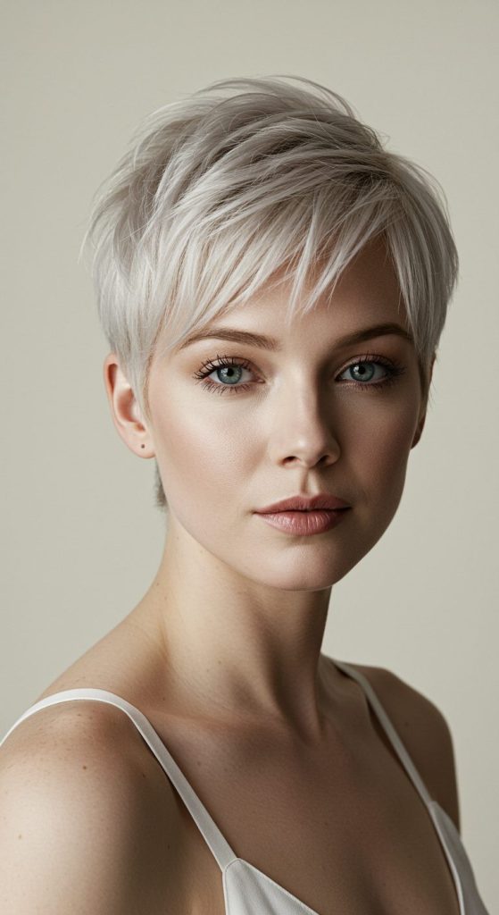 19. Pixie with Long Bangs