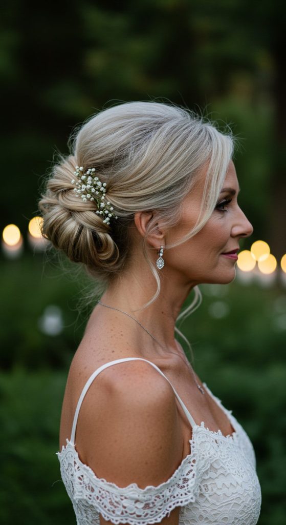 19. Romantic Low Pony Updo