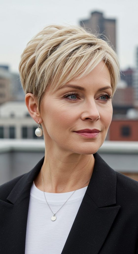 19. Short Pixie with Undone Layers