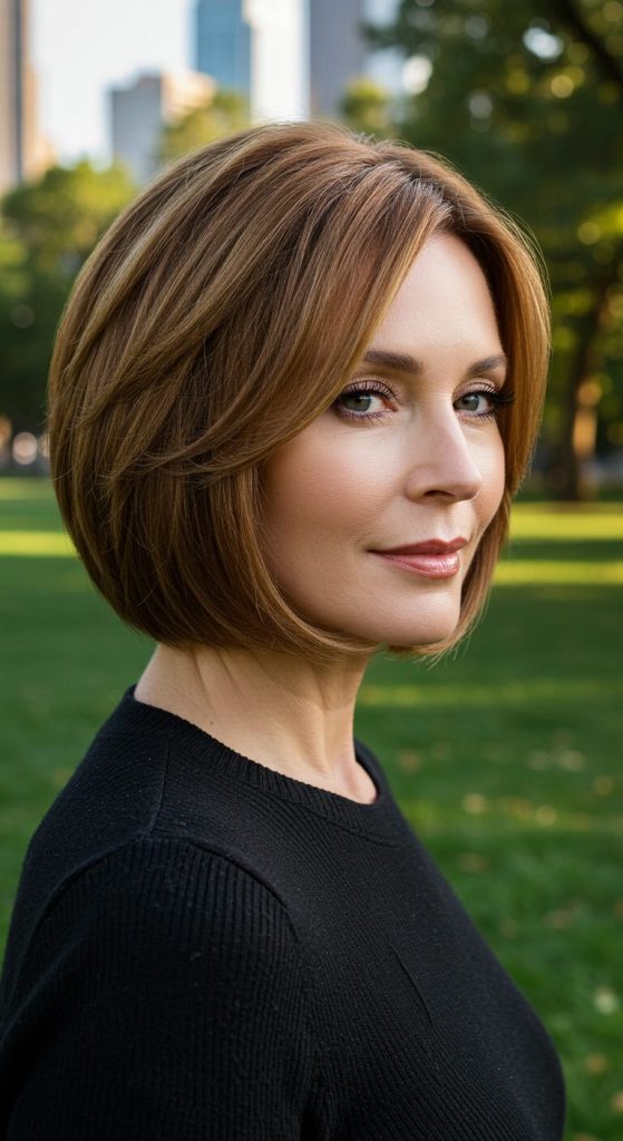 19. Sleek Layered Bob
