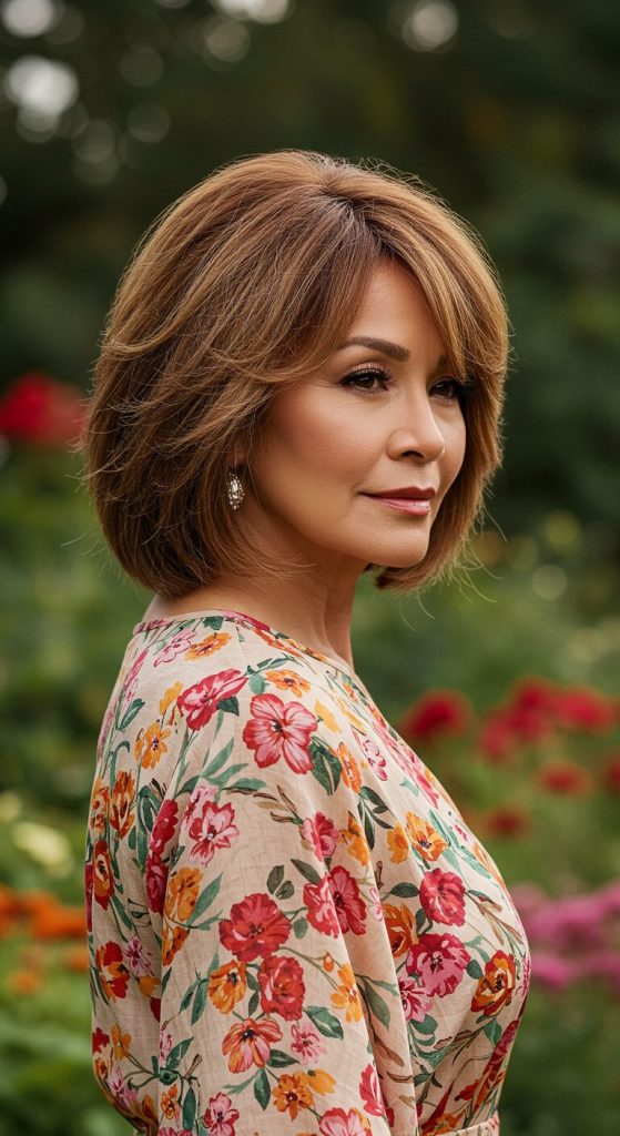 2. Layered Shoulder-Length Cut