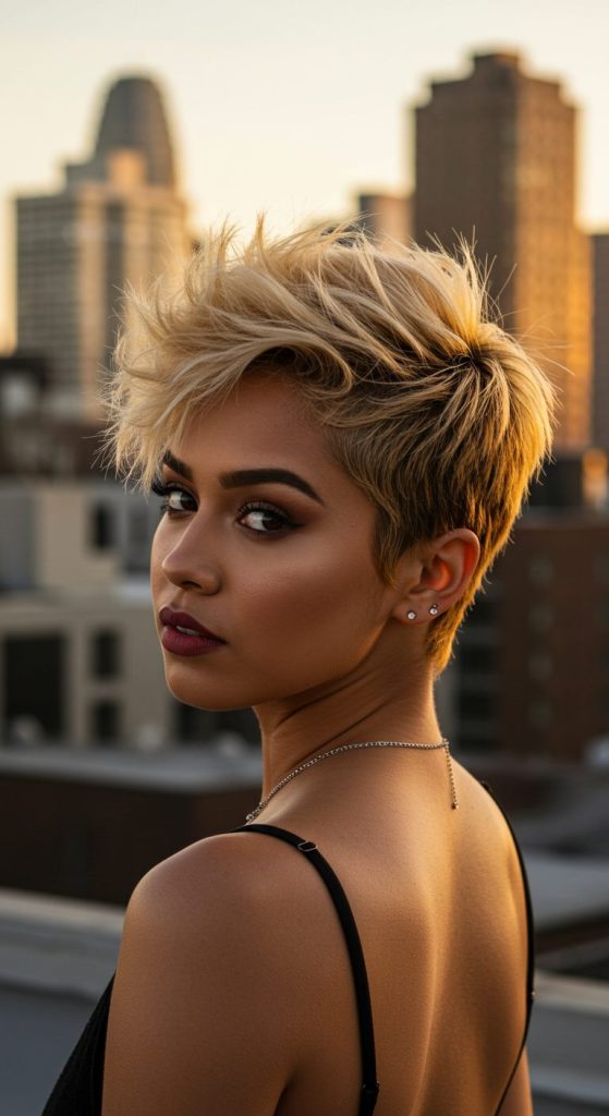 2. Textured Pixie Crop