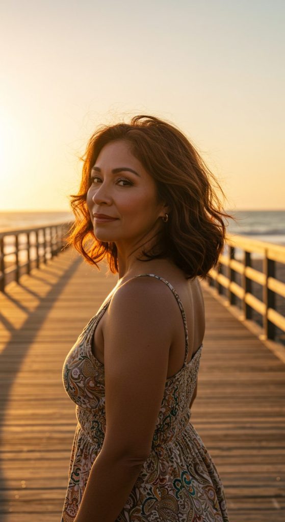 2. Textured Shoulder-Length Layers